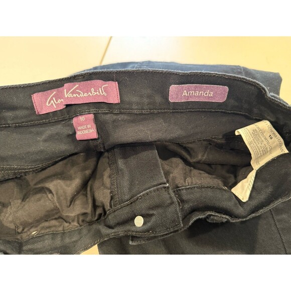 Gloria Vanderbilt Amanda Pants Womens 10 Black Straight Mid Rise Stretch Travel - Picture 3 of 7